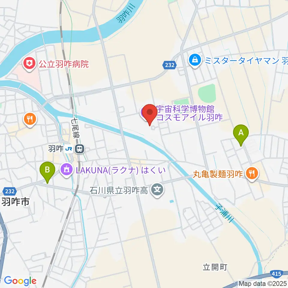 コスモアイル羽咋周辺のホテル一覧地図