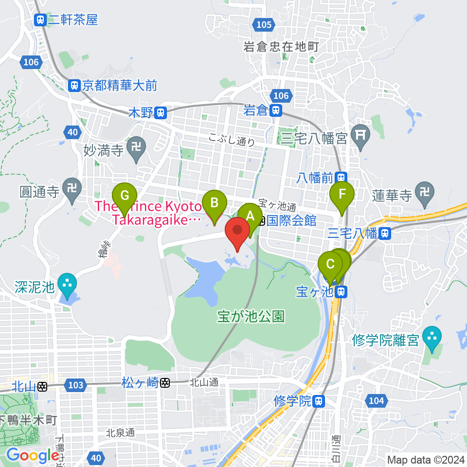 国立京都国際会館 ICC Kyoto周辺のホテル一覧地図