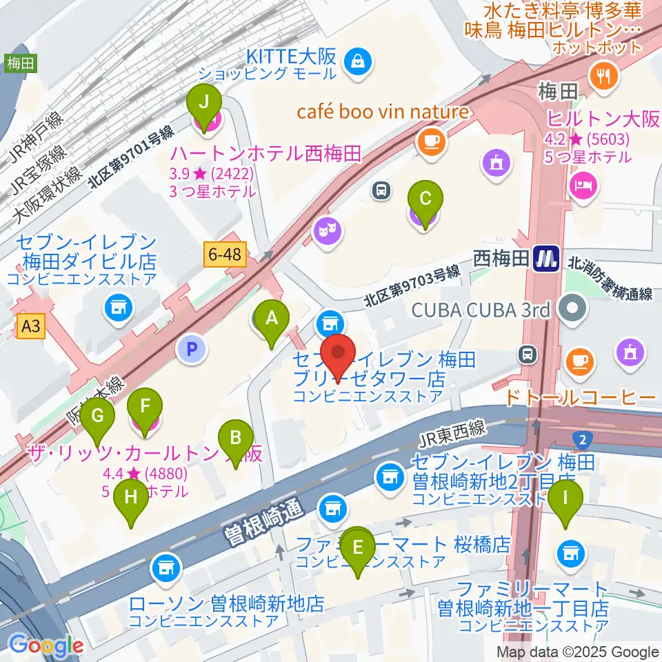 サンケイホールブリーゼ周辺のホテル一覧地図