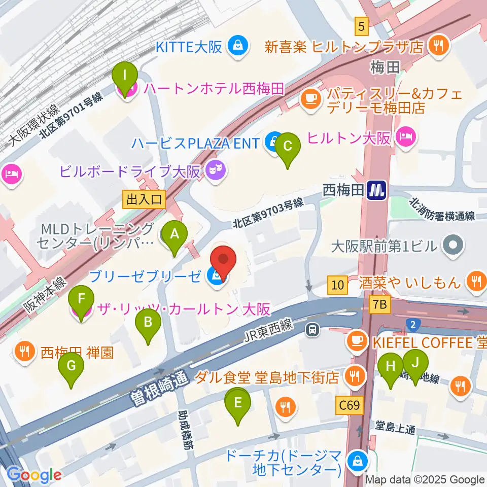 サンケイホールブリーゼ周辺のホテル一覧地図