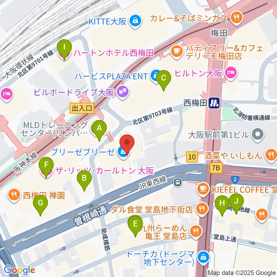 サンケイホールブリーゼ周辺のホテル一覧地図