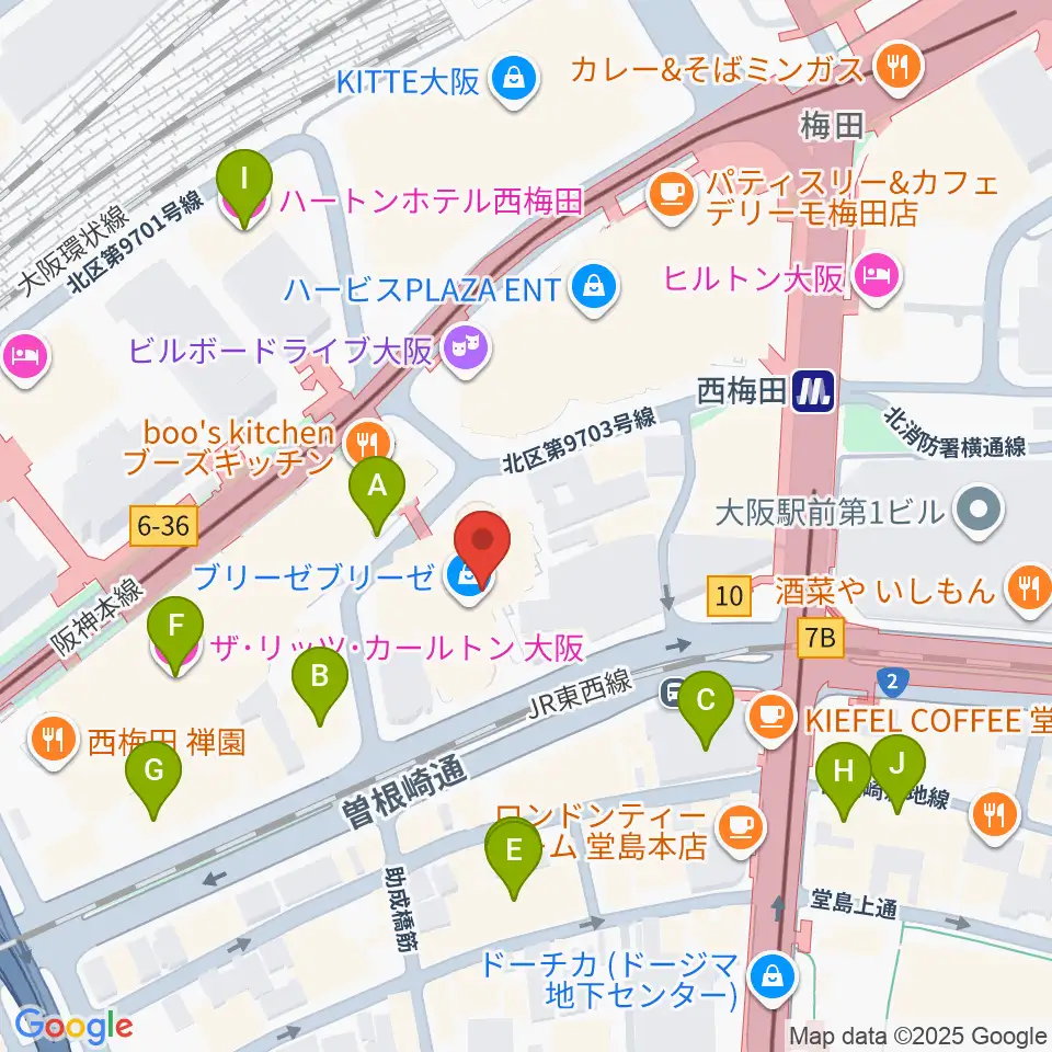 サンケイホールブリーゼ周辺のホテル一覧地図