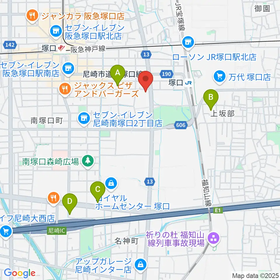 尼崎ピッコロシアター周辺のホテル一覧地図