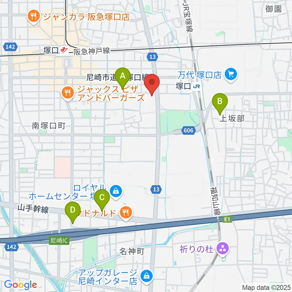 尼崎ピッコロシアター周辺のホテル一覧地図