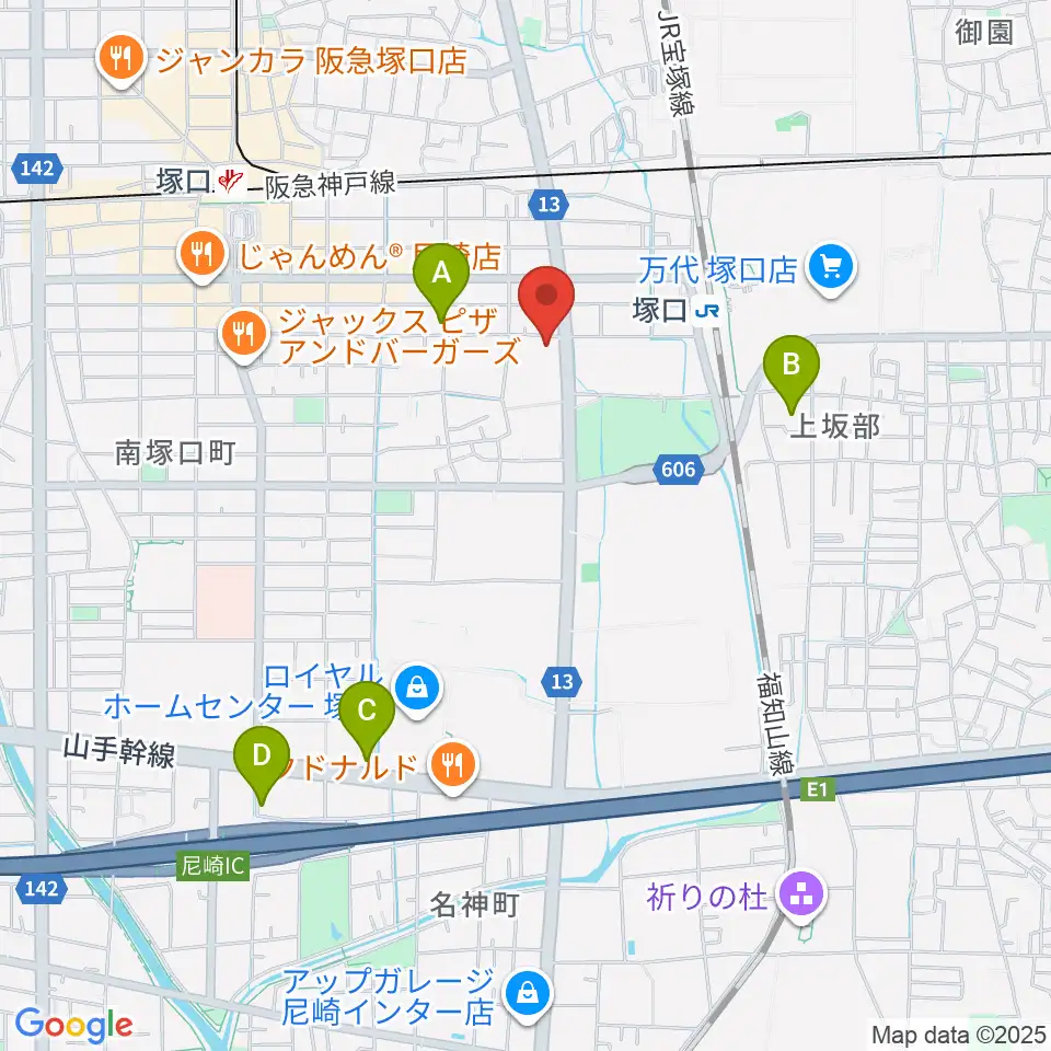尼崎ピッコロシアター周辺のホテル一覧地図