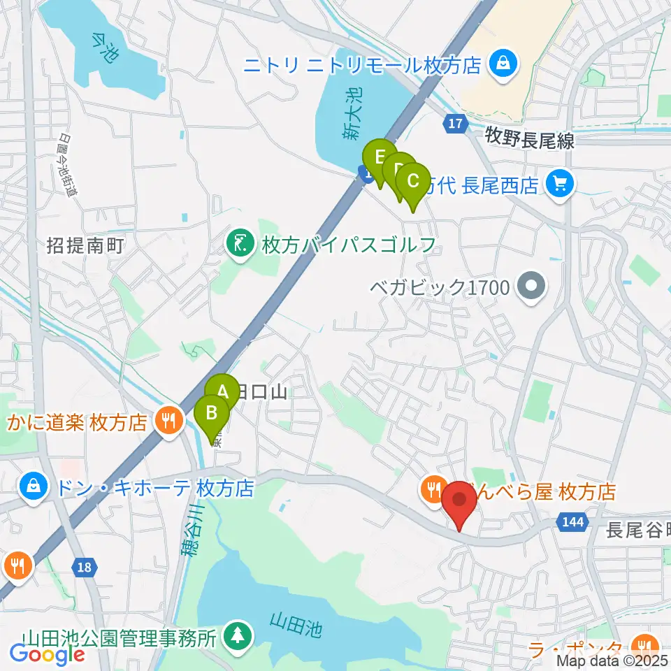 京阪ピアノサービス周辺のホテル一覧地図