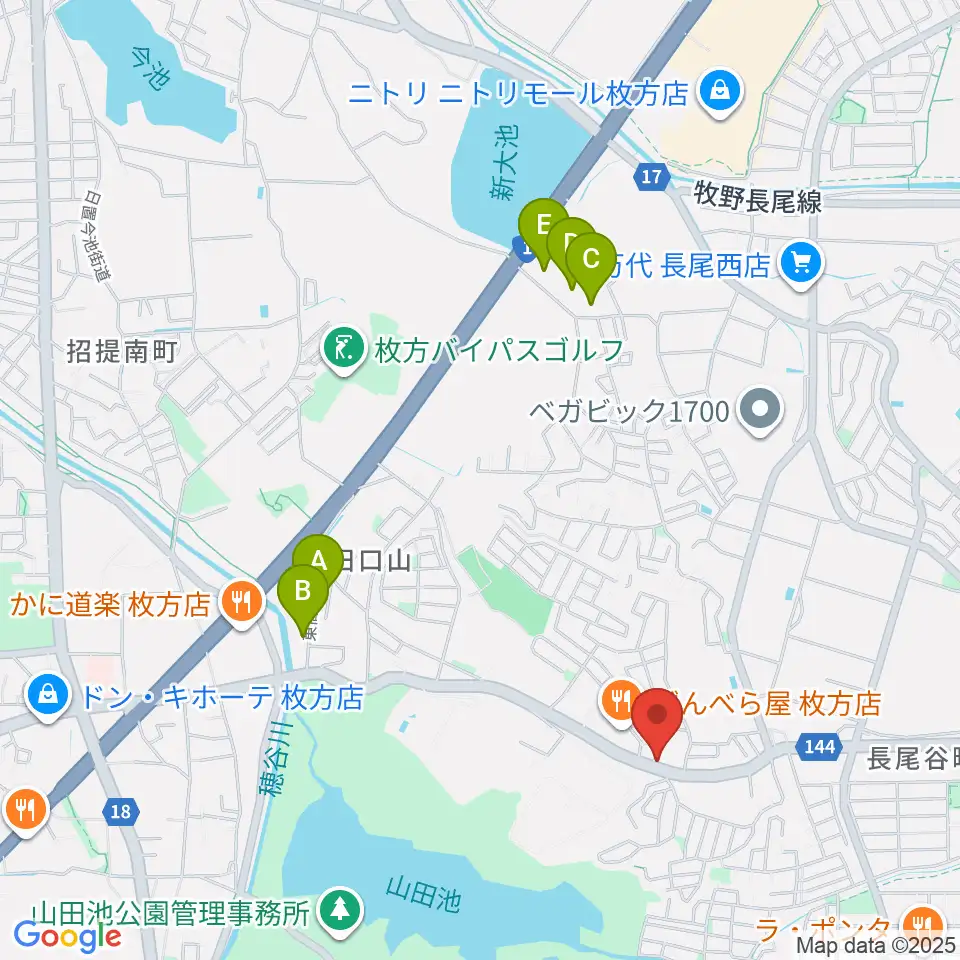 京阪ピアノサービス周辺のホテル一覧地図