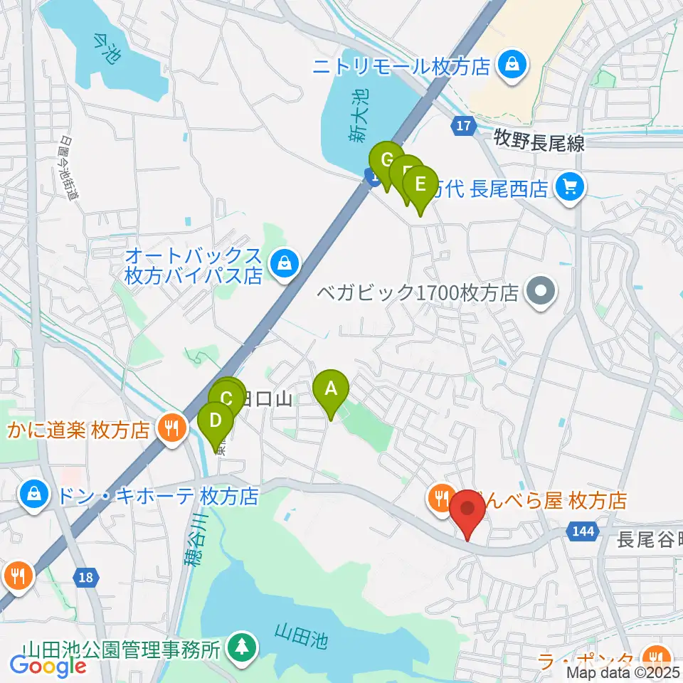 京阪ピアノサービス周辺のホテル一覧地図