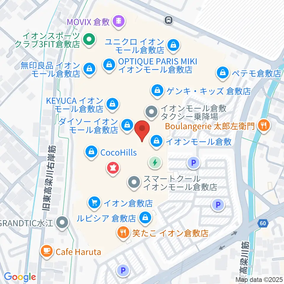 島村楽器 イオンモール倉敷店 周辺のホテル一覧地図