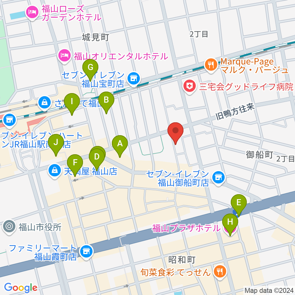 ガッキ・コム 安原楽器周辺のホテル一覧地図