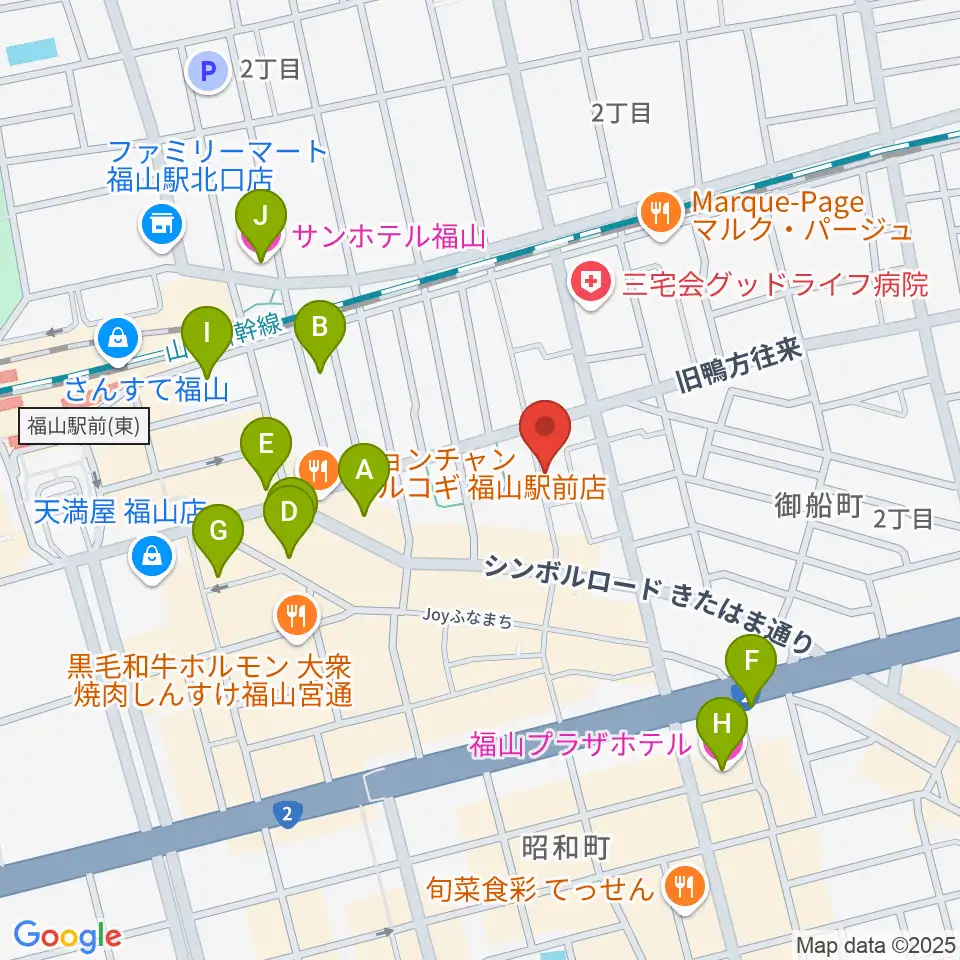 ガッキ・コム 安原楽器周辺のホテル一覧地図