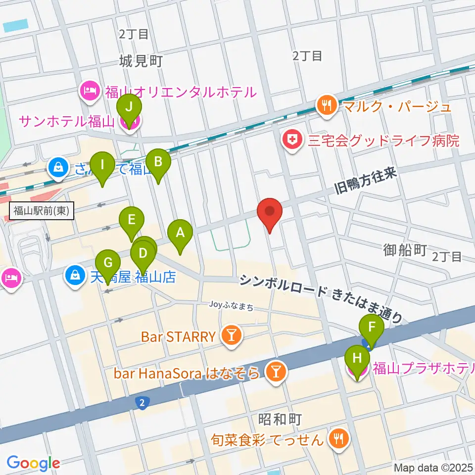 ガッキ・コム 安原楽器周辺のホテル一覧地図