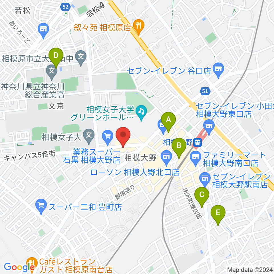 相模大野アコパ周辺のホテル一覧地図