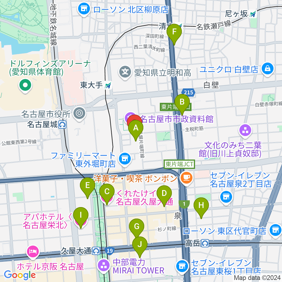 ウィルあいち愛知県女性総合センター周辺のホテル一覧地図