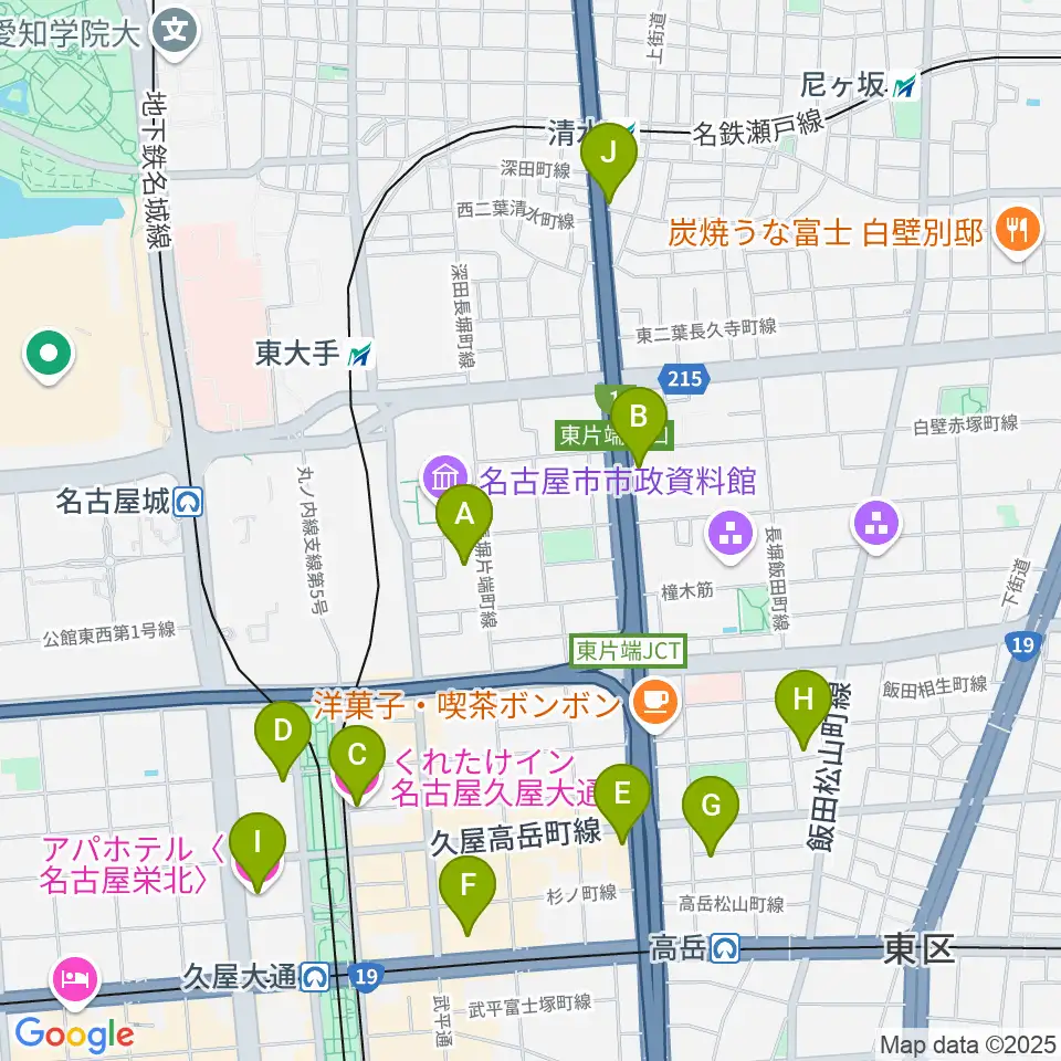 ウィルあいち周辺のホテル一覧地図