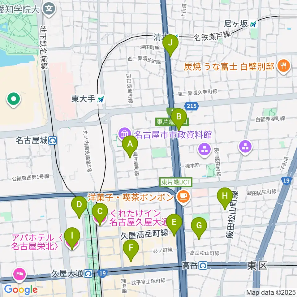 ウィルあいち周辺のホテル一覧地図
