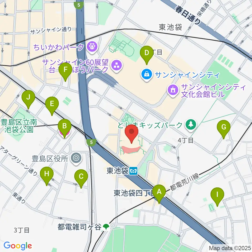 あうるすぽっと周辺のホテル一覧地図