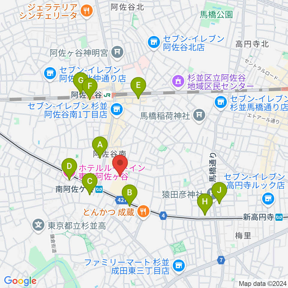 阿佐ヶ谷シアターシャイン周辺のホテル一覧地図