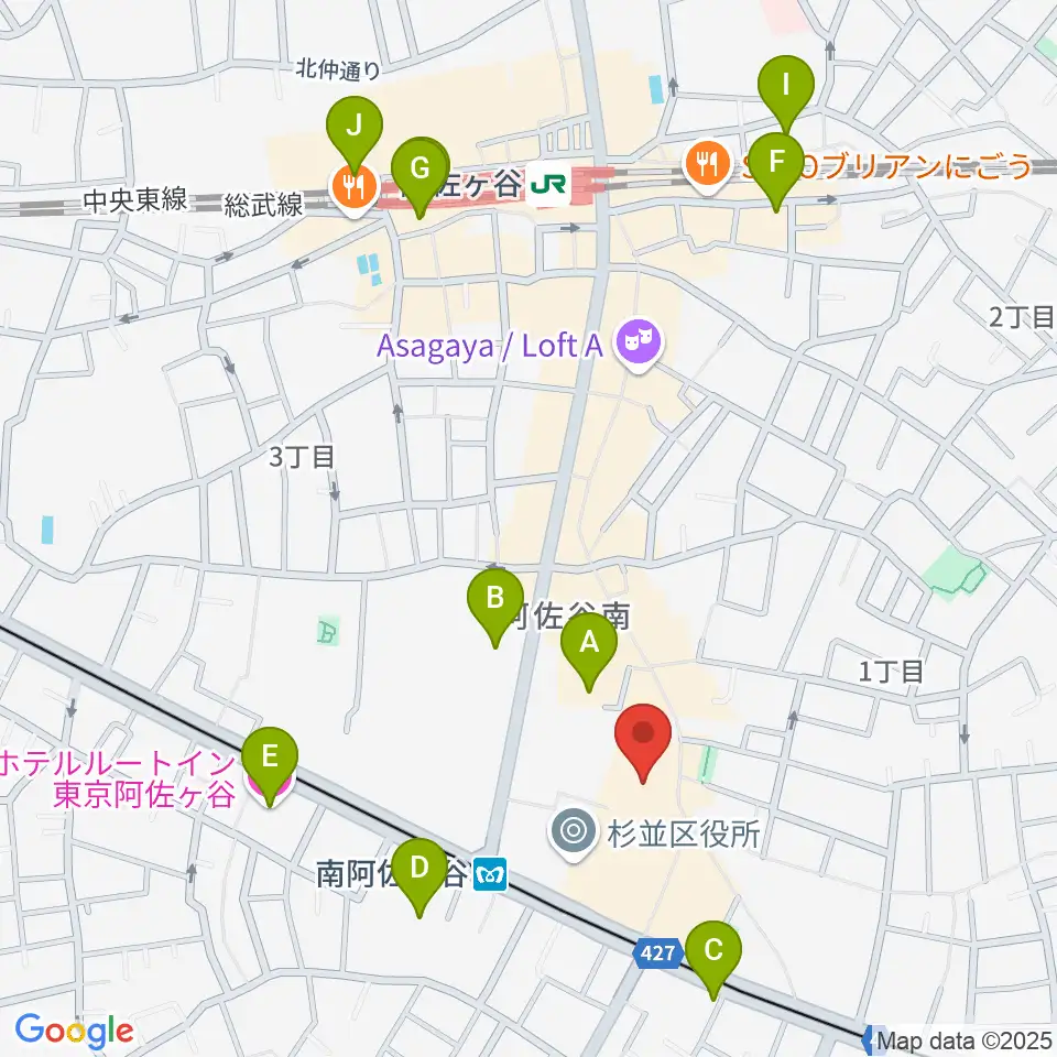 阿佐ヶ谷シアターシャイン周辺のホテル一覧地図