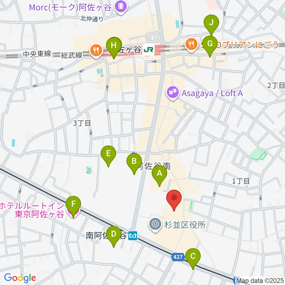 阿佐ヶ谷シアターシャイン周辺のホテル一覧地図