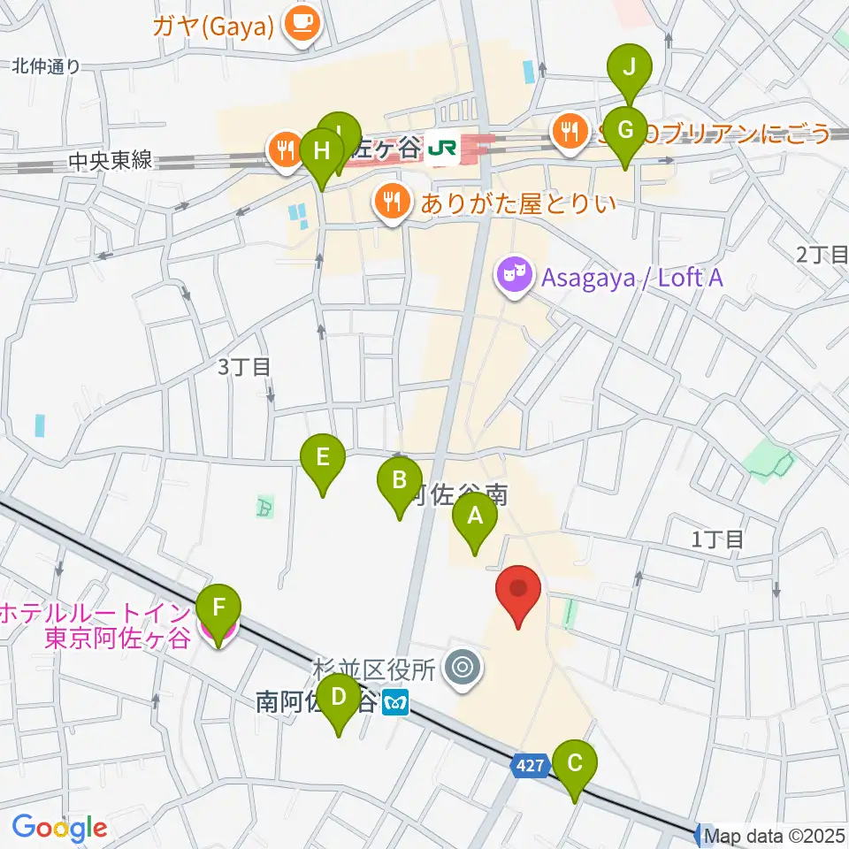 阿佐ヶ谷シアターシャイン周辺のホテル一覧地図