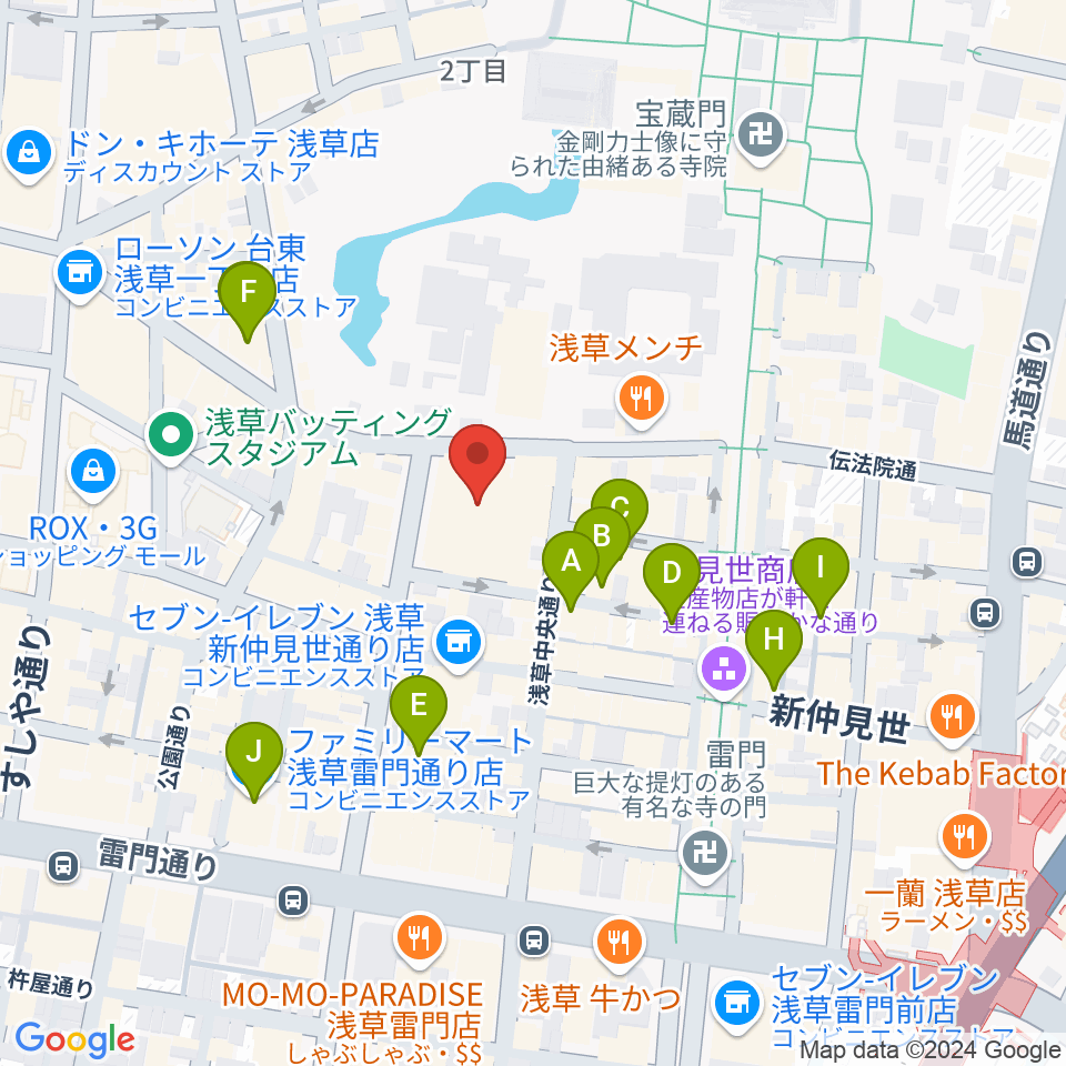 浅草公会堂周辺のホテル一覧地図