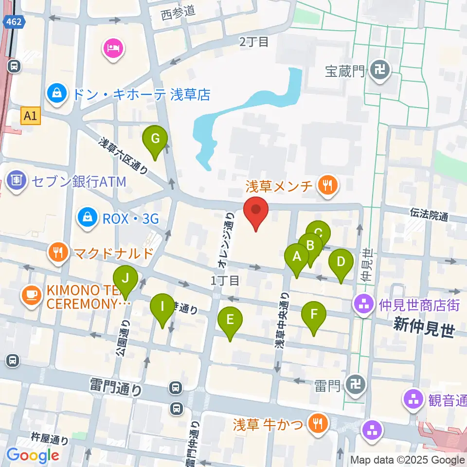 浅草公会堂周辺のホテル一覧地図