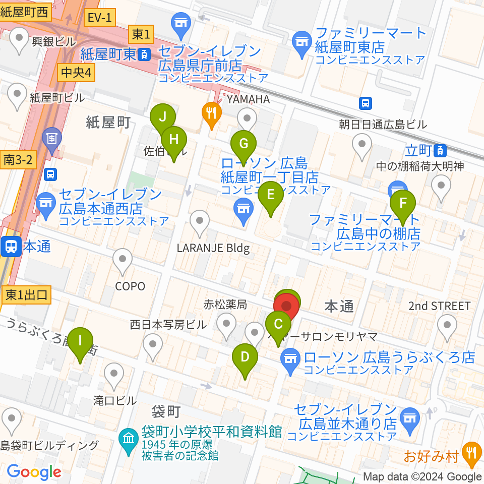 BIGBOSS広島周辺のホテル一覧地図