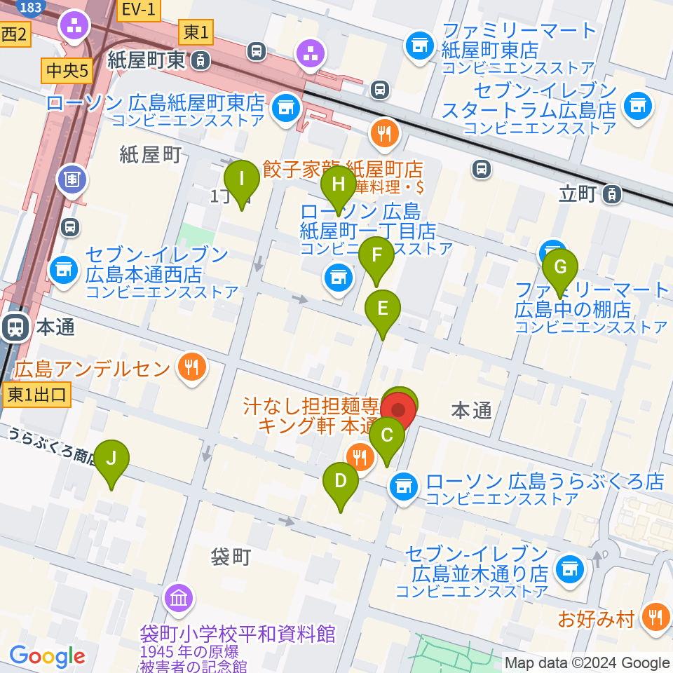 BIGBOSS広島周辺のホテル一覧地図