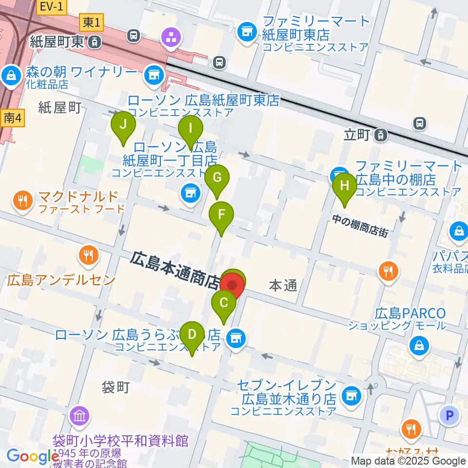 BIGBOSS広島周辺のホテル一覧地図