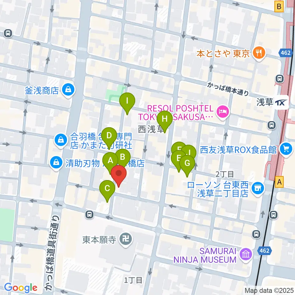 あさくさ劇亭周辺のホテル一覧地図