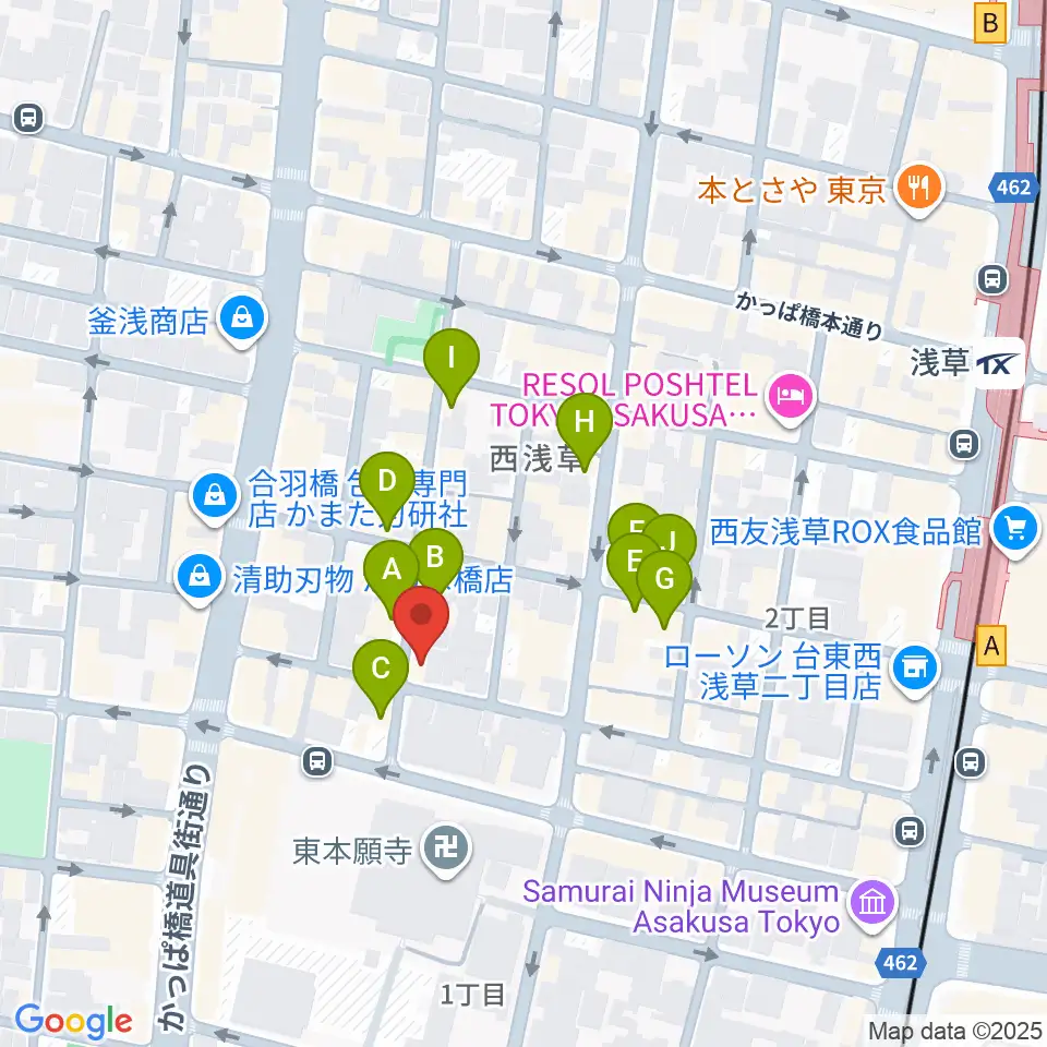 あさくさ劇亭周辺のホテル一覧地図