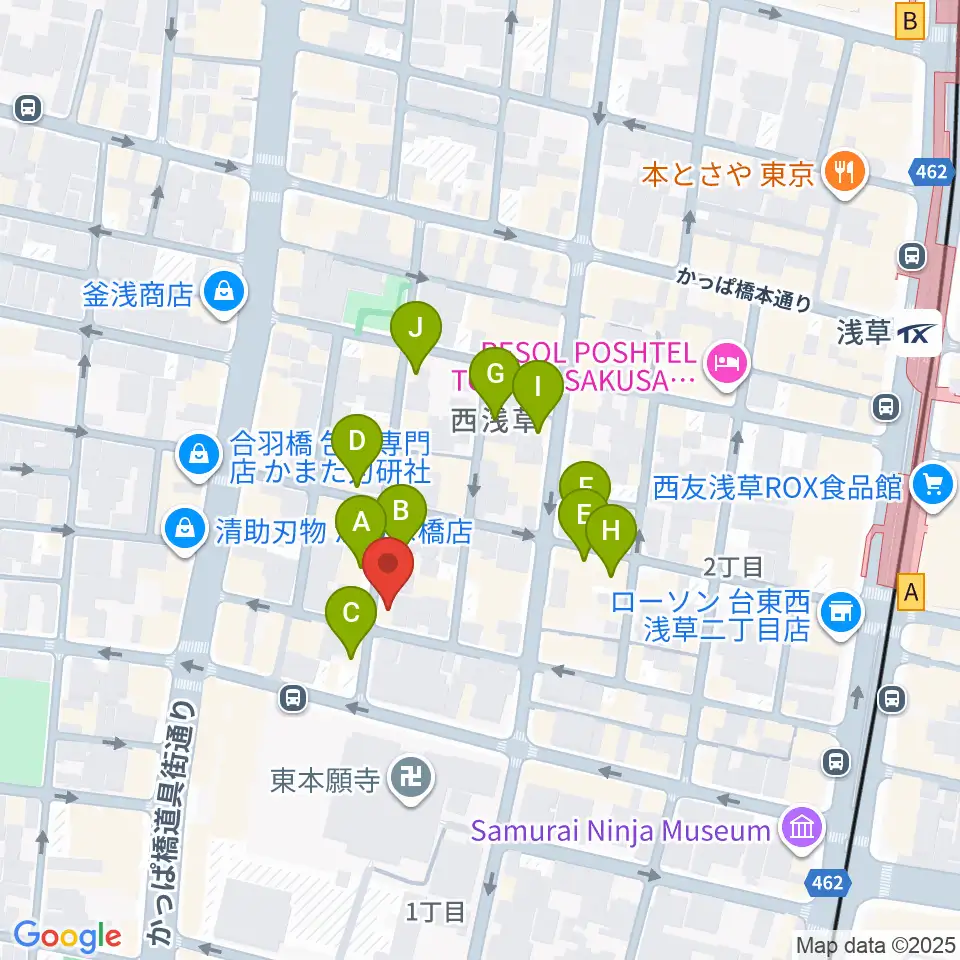 あさくさ劇亭周辺のホテル一覧地図