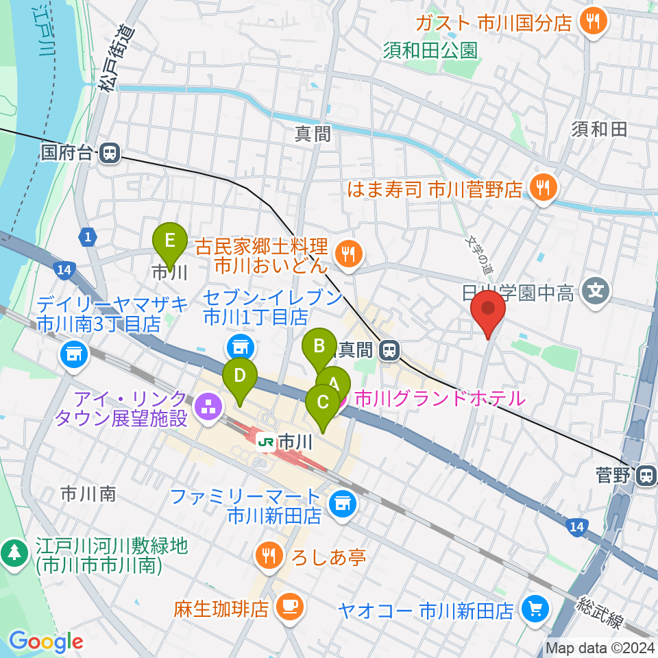 三陽楽器店周辺のホテル一覧地図