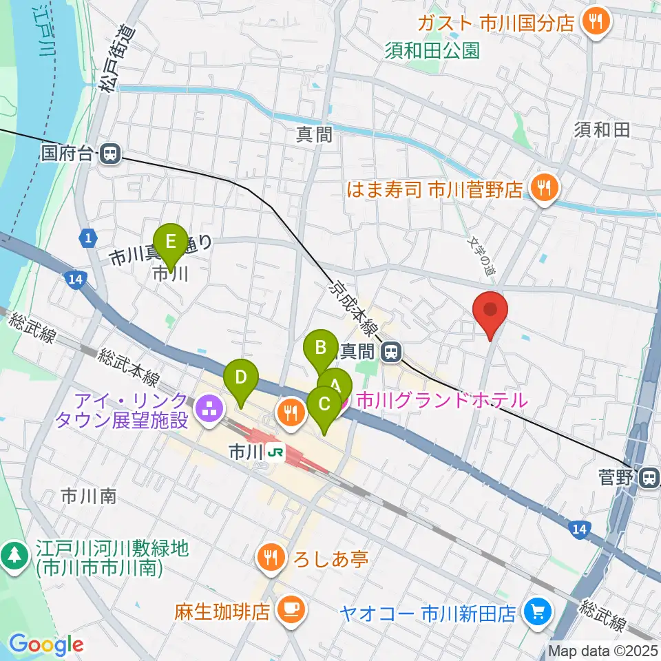 三陽楽器店周辺のホテル一覧地図