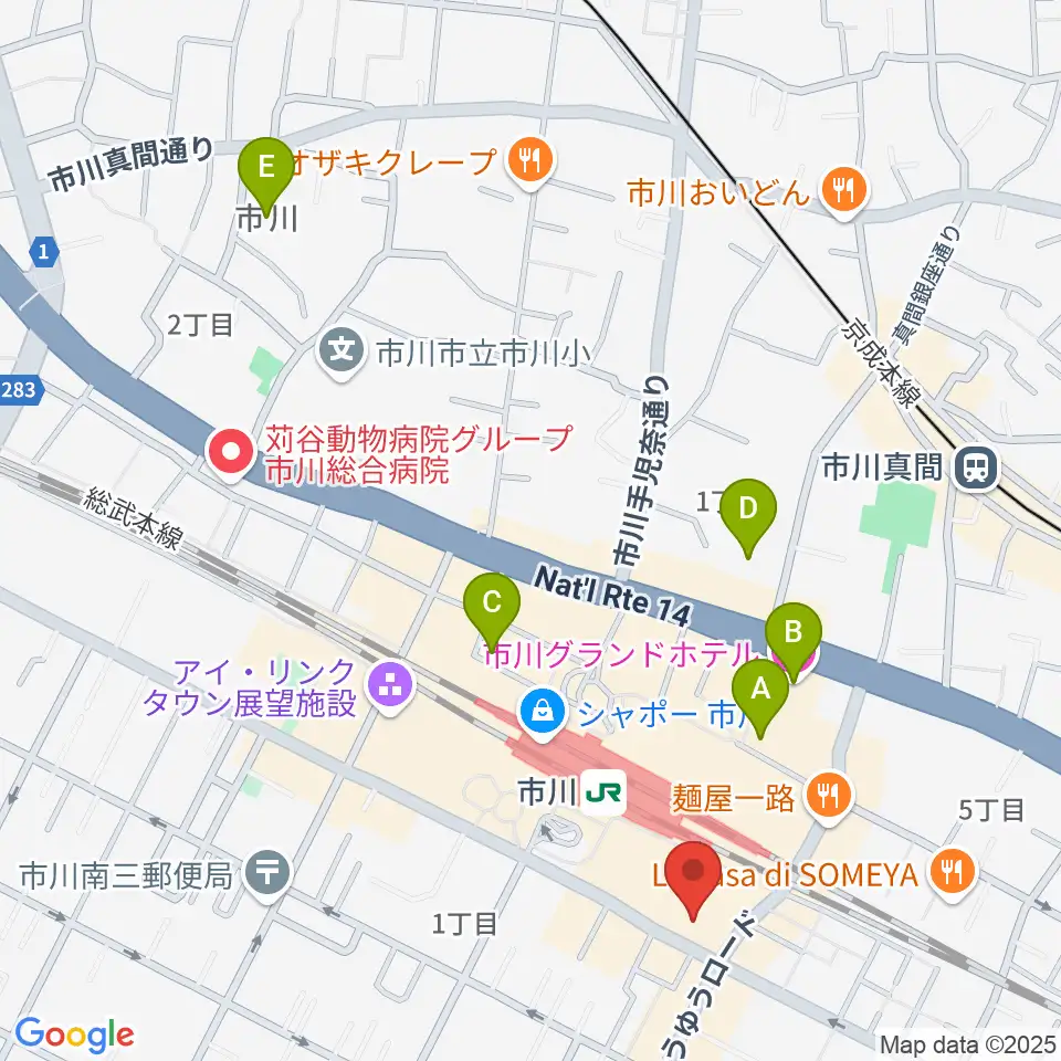 三陽楽器店 ヤマハ市川音楽センター周辺のホテル一覧地図