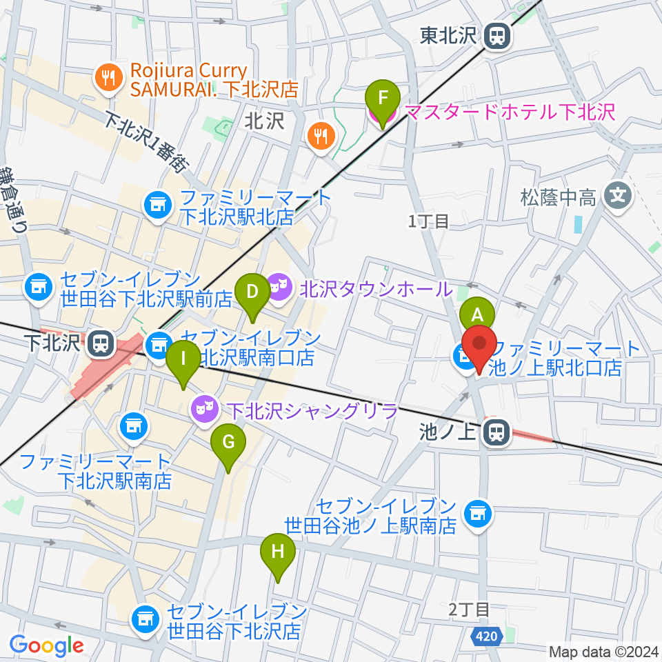 あ～とすぺ～すMASUO周辺のホテル一覧地図