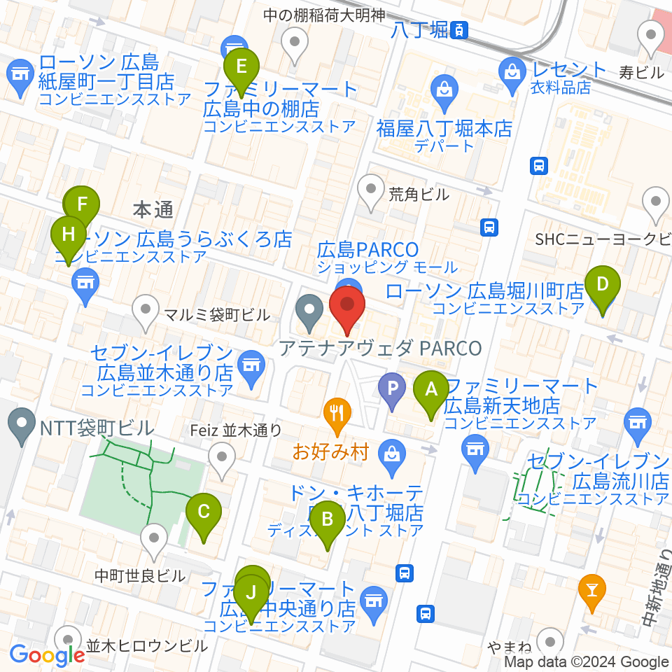 島村楽器 広島パルコ店  周辺のホテル一覧地図