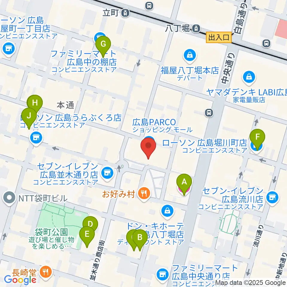 島村楽器 広島パルコ店 周辺のホテル一覧地図