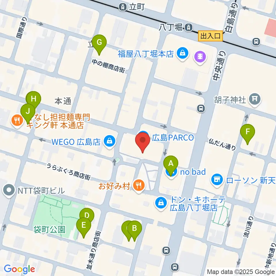 島村楽器 広島パルコ店 周辺のホテル一覧地図