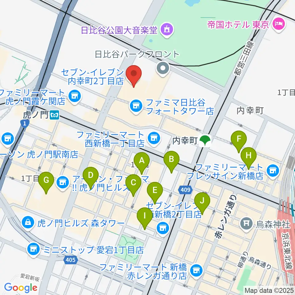 イイノホール周辺のホテル一覧地図