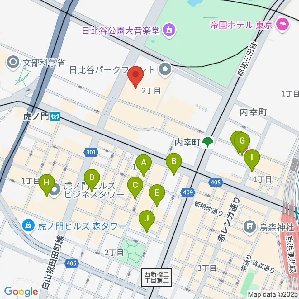 イイノホール周辺のホテル一覧地図