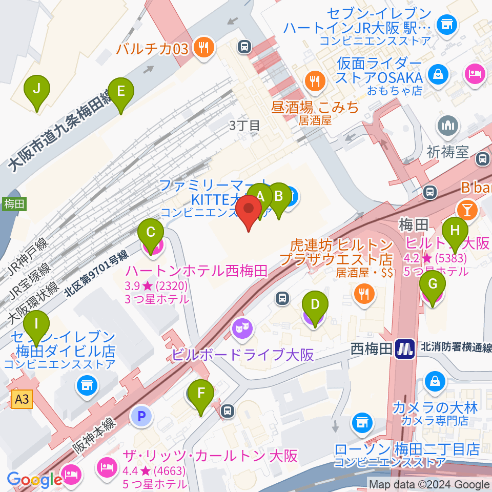 SkyシアターMBS周辺のホテル一覧地図