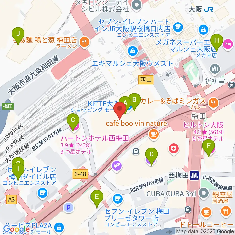 SkyシアターMBS周辺のホテル一覧地図