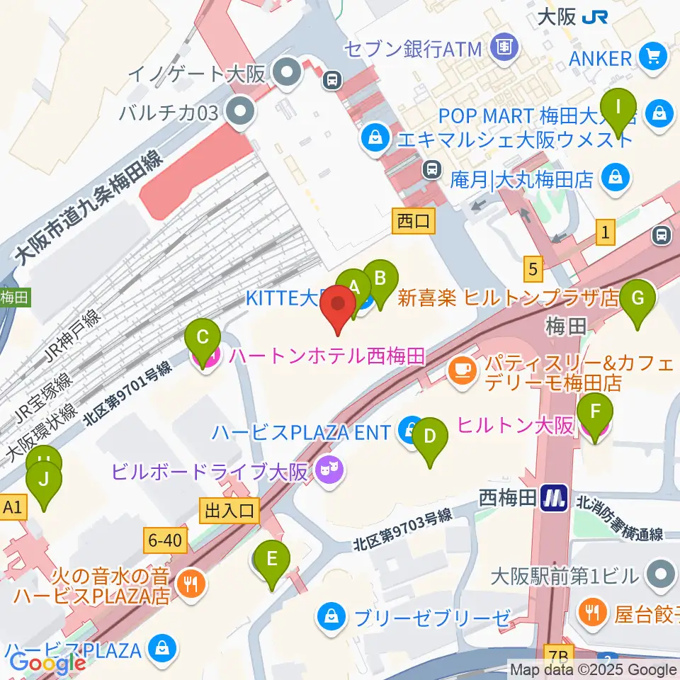 SkyシアターMBS周辺のホテル一覧地図