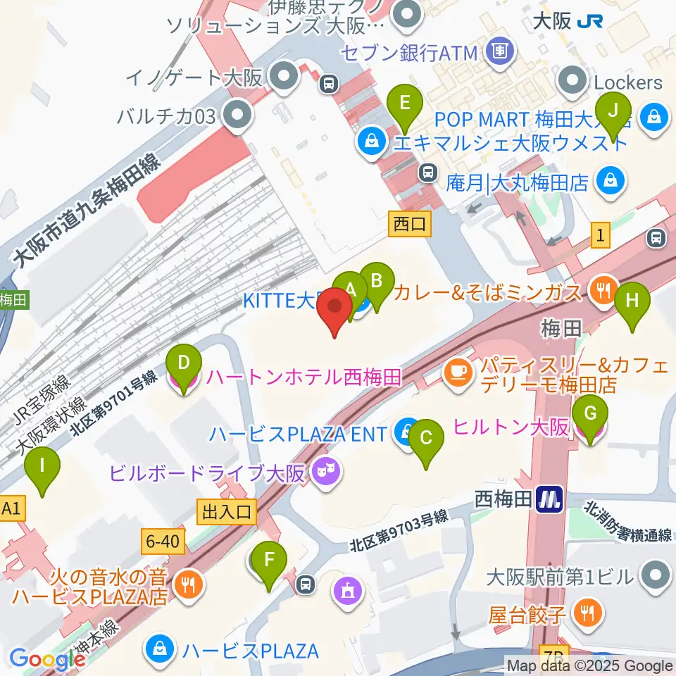 SkyシアターMBS周辺のホテル一覧地図
