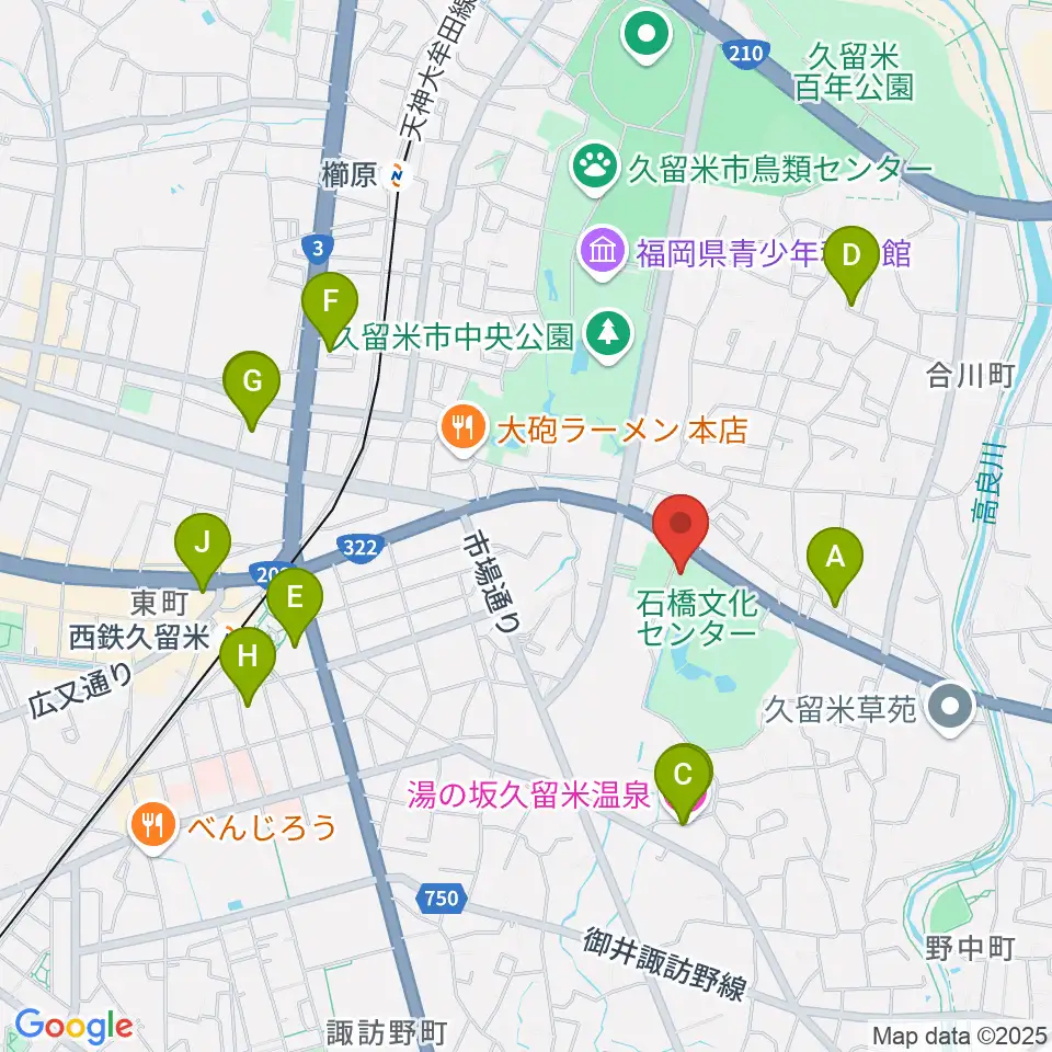 石橋文化ホール周辺のホテル一覧地図