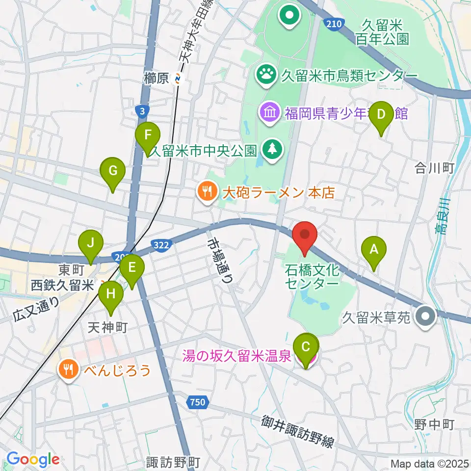 石橋文化ホール周辺のホテル一覧地図