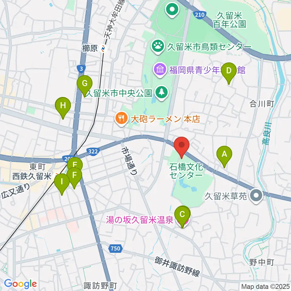 石橋文化ホール周辺のホテル一覧地図