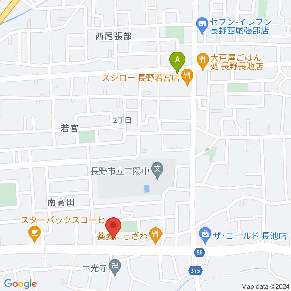 ヒオキ楽器 ユニスタイル長野東センター周辺のホテル一覧地図